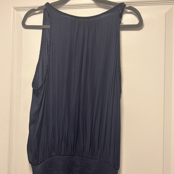 DO & BE Women's Navy Smocking Dress Pleated Detail - Picture 3 of 4